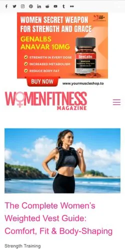 Podgląd witryny Women Fitness Magazine, medium z kraju Stany Zjednoczone do artykułów sponsorowanych