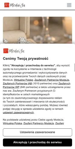 Sponsorlu makaleler için Polonya medyası ModaiJa sitesinin önizlemesi