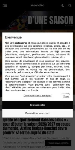 Anteprima del sito Nordic Mag, media di Francia per articoli sponsorizzati