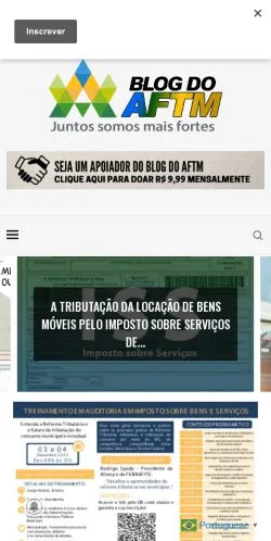 スポンサード記事向けのブラジルメディア、Blog Do AFTMのサイトプレビュー