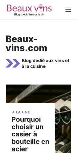 Voorbeeld van de site Beaux Vins, medium uit Frankrijk voor gesponsorde artikelen