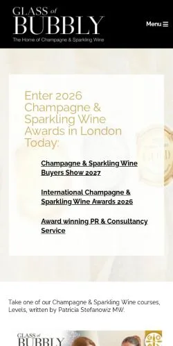 Anteprima del sito Glass Of Bubbly, media di Regno Unito per articoli sponsorizzati