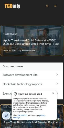 Anteprima del sito TGDaily, media di Stati Uniti per articoli sponsorizzati