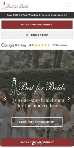 Preview of the Best For Bride website, a media outlet in Canada for sponsored articles