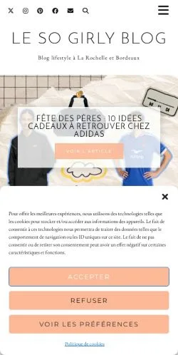 Anteprima del sito So Girly Blog, media di Francia per articoli sponsorizzati