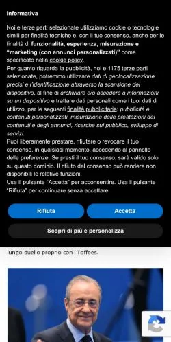 Anteprima del sito Calcio e Finanza, media di Italia per articoli sponsorizzati