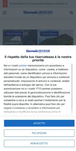 Anteprima del sito Giornale Nord Est, media di Italia per articoli sponsorizzati