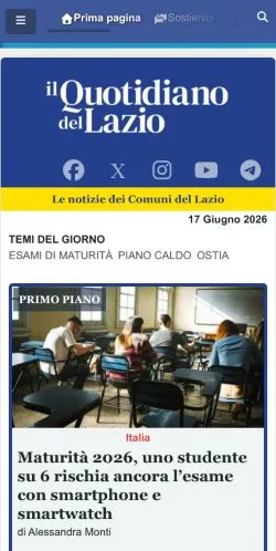Anteprima del sito Il Quotidiano Del Lazio, media di Italia per articoli sponsorizzati