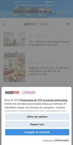 Anteprima del sito Maisons à Vivre, media di Francia per articoli sponsorizzati