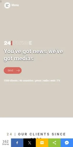Sponsorlu makaleler için Birleşik Krallık medyası 24presse sitesinin önizlemesi