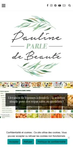 Podgląd witryny Pauline Parle De Beauté, medium z kraju Francja do artykułów sponsorowanych