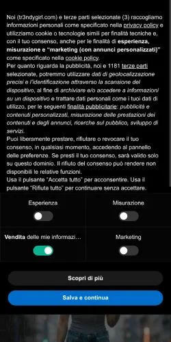 Anteprima del sito Tr3ndyGirl, media di Italia per articoli sponsorizzati