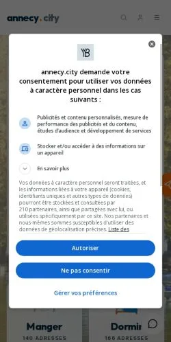 Anteprima del sito Annecy City Guide, media di Francia per articoli sponsorizzati