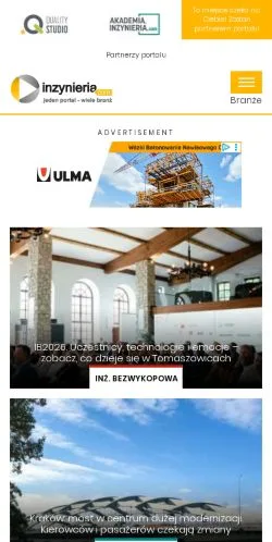 Anteprima del sito Inzynieria, media di Polonia per articoli sponsorizzati