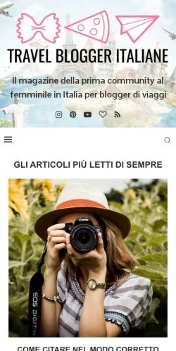 Sponsorlu makaleler için İtalya medyası Travel Blogger Italiane Magazine sitesinin önizlemesi