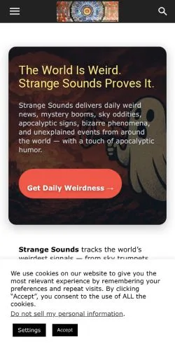 スポンサード記事向けのアメリカ合衆国メディア、Strange Soundsのサイトプレビュー