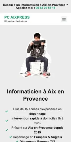 스폰서 기사용 프랑스 매체 PC Aixpress 사이트 미리보기