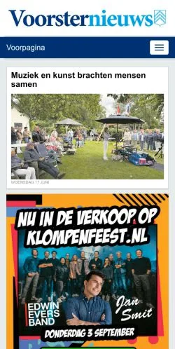 Podgląd witryny Voorster Nieuws, medium z kraju Holandia do artykułów sponsorowanych
