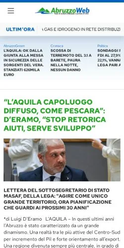 Anteprima del sito AbruzzoWeb, media di Italia per articoli sponsorizzati