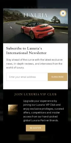 스폰서 기사용 영국 매체 Luxuria Lifestyle International 사이트 미리보기