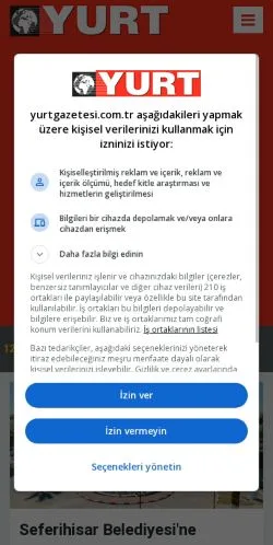 스폰서 기사용 튀르키예 매체 Yurt Gazetesi 사이트 미리보기