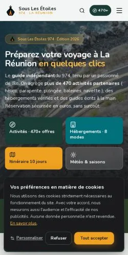 Anteprima del sito Sous Les Étoiles 974, media di Francia per articoli sponsorizzati