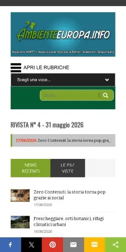 Anteprima del sito Ambienteeuropa, media di Stati Uniti per articoli sponsorizzati