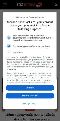 Anteprima del sito Foco Noticias, media di Spagna per articoli sponsorizzati