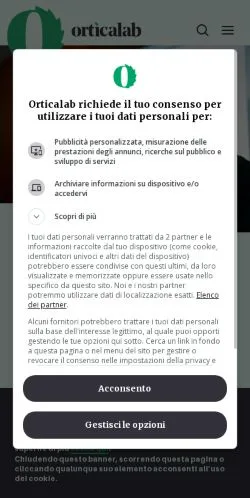 Anteprima del sito Orticalab, media di Italia per articoli sponsorizzati