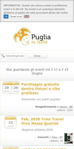 Podgląd witryny Puglia In Festa, medium z kraju Włochy do artykułów sponsorowanych
