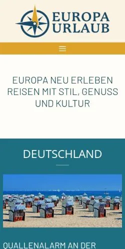 스폰서 기사용 독일 매체 Europa Urlaub 사이트 미리보기