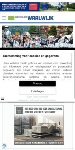 Anteprima del sito Weekblad Waalwijk, media di Paesi Bassi per articoli sponsorizzati