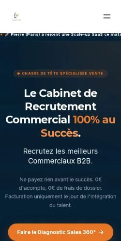 Vista previa del sitio Eagle Rocket, medio de Francia para artículos patrocinados