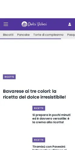 Anteprima del sito Dolci Veloci, media di Italia per articoli sponsorizzati