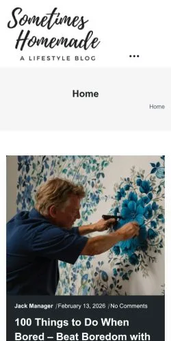 Voorbeeld van de site Sometimes Homemade, medium uit Verenigde Staten voor gesponsorde artikelen
