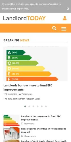 Pré-visualização do site Landlord Today, meio de Reino Unido para artigos patrocinados