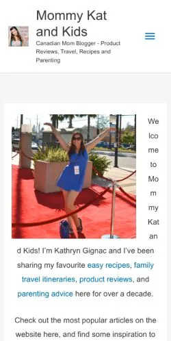 Anteprima del sito Mommy Kat And Kids, media di Stati Uniti per articoli sponsorizzati