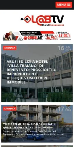 Sponsorlu makaleler için İtalya medyası LabTV sitesinin önizlemesi