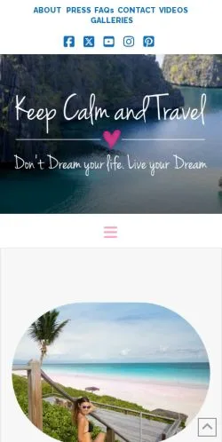 Anteprima del sito Keep Calm and Travel, media di Stati Uniti per articoli sponsorizzati