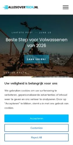 Aperçu du site AllesOverTech, média de Pays-Bas pour articles sponsorisés