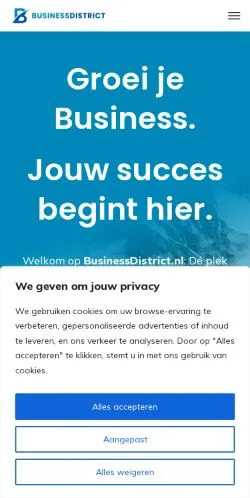 스폰서 기사용 네덜란드 매체 BusinessDistrict 사이트 미리보기