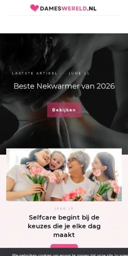 Anteprima del sito DamesWereld, media di Paesi Bassi per articoli sponsorizzati