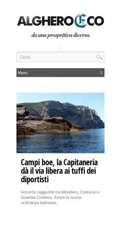 Preview of the Alghero Eco website, a media outlet in Italy for sponsored articles