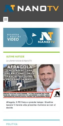 Podgląd witryny Nano TV, medium z kraju Włochy do artykułów sponsorowanych