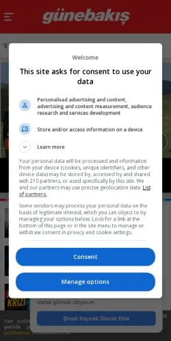 スポンサード記事向けのトルコメディア、Günebakış Trabzonのサイトプレビュー
