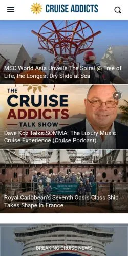 Anteprima del sito Cruise Addicts, media di Stati Uniti per articoli sponsorizzati