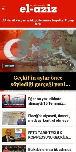 Podgląd witryny El-Aziz Gazetesi, medium z kraju Turcja do artykułów sponsorowanych