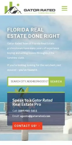 Vista previa del sitio Gator Rated Florida Realtors, medio de Estados Unidos para artículos patrocinados