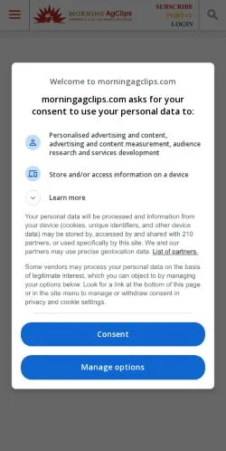 Anteprima del sito Morning Ag Clips, media di Stati Uniti per articoli sponsorizzati
