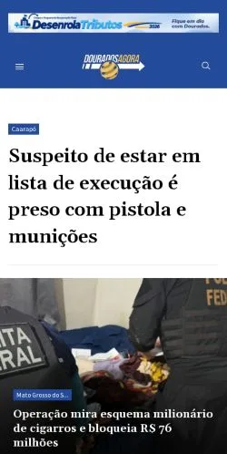 Anteprima del sito Dourados Agora, media di Brasile per articoli sponsorizzati